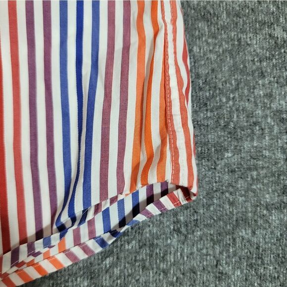 Vtg Façonnable Mens Button Shirt Size M Colorful Striped Casual Long Sleeve - Picture 6 of 9